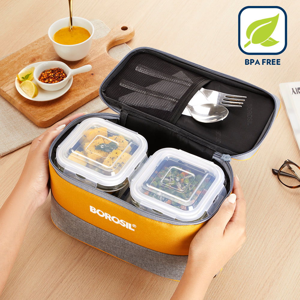Borosil Zest Lunch Bag, Universal, Set of 4