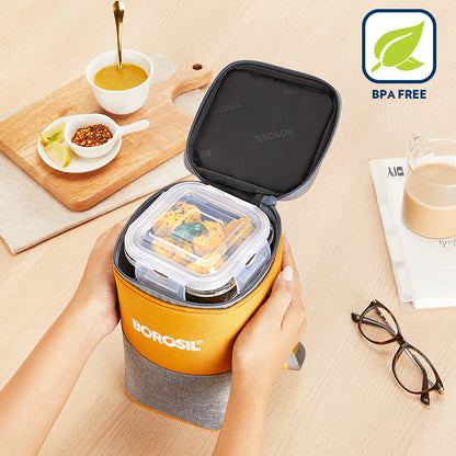 Borosil Zest Lunch Bag, Square x 3 (Tall)