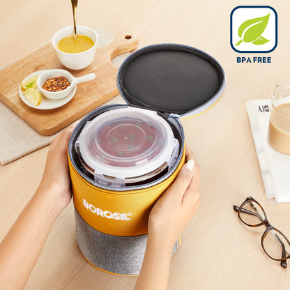 Borosil Zest Lunch Bag, Round x 3 (Tall)