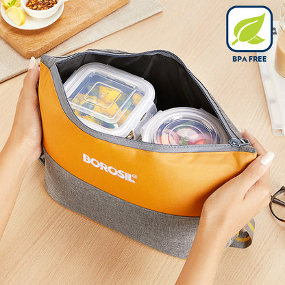 Borosil Zest Lunch Bag, Daisy, Set of 4