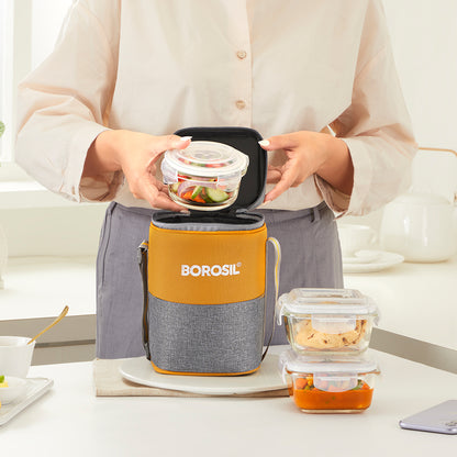 Borosil Zest Lunch Bag, Set of 3 (Tall)
