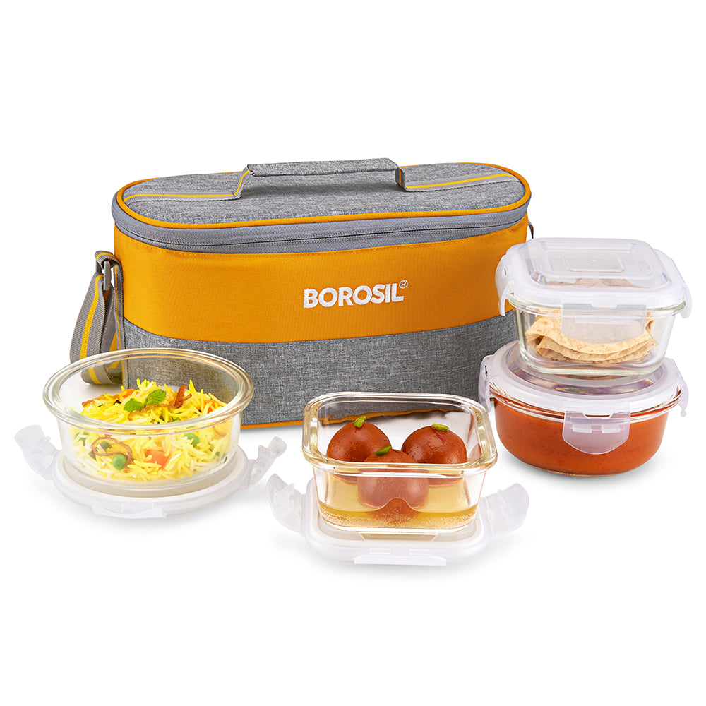 Borosil Zest Lunch Bag, Set of 4