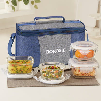 Borosil Alora Lunch Bag, Universal, Set of 4