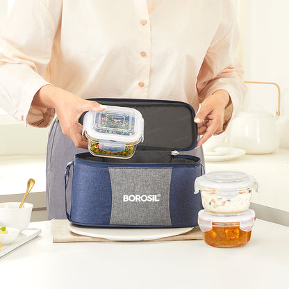 Borosil Alora Lunch Bag, Universal, Set of 4