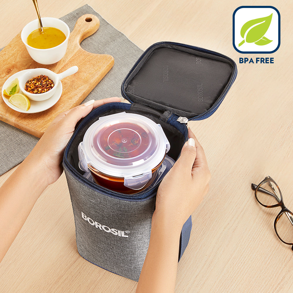 Borosil Alora Lunch Bag, Set of 3 (Tall)