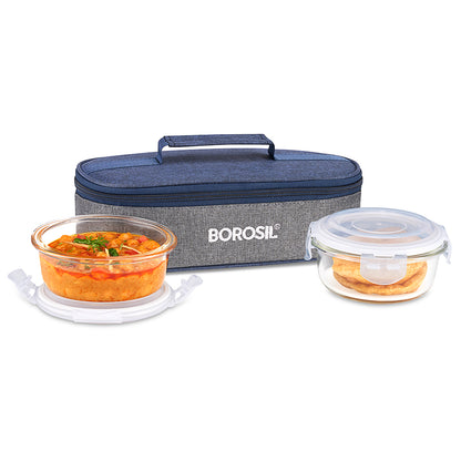 Borosil Alora Lunch Bag, Round x 2 (Flat)