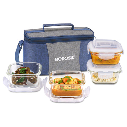 Borosil Alora Lunch Bag, Square x 4
