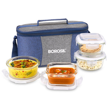 Borosil Alora Lunch Bag, Set of 4