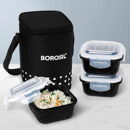 Kube Black Square Glass Lunch Box