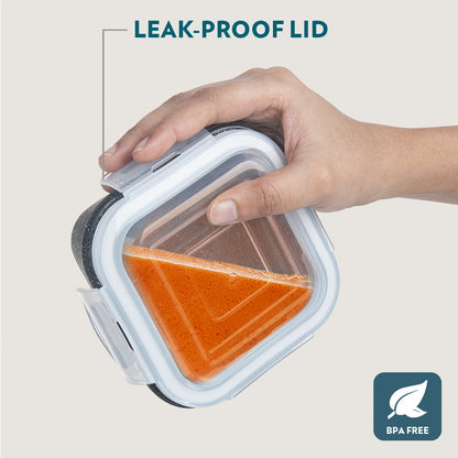 Kube Black Square Glass Lunch Box