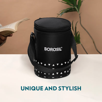 Kube Black Round Glass Lunch Box