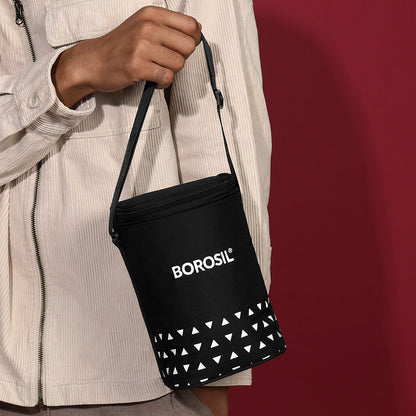 Kube Black Round Glass Lunch Box