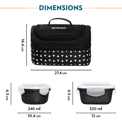 Universal Glass Lunchbox, Kube Black