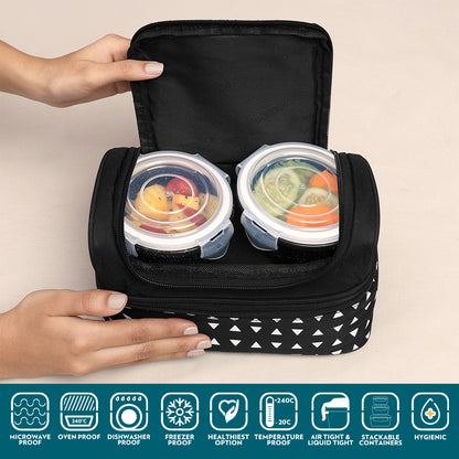 Universal Glass Lunchbox, Kube Black