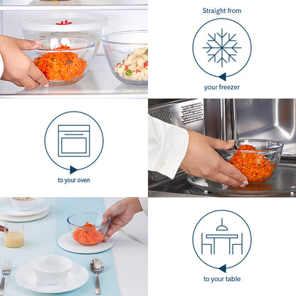 Larah Everyday Glass Bowls, 500ml