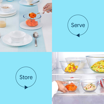 Larah Everyday Glass Bowls, 500ml