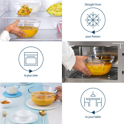 Larah Everyday Glass Bowls, 1.5L