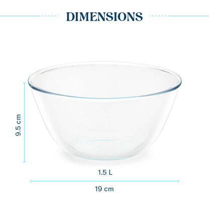 Larah Everyday Glass Bowls, 1.5L