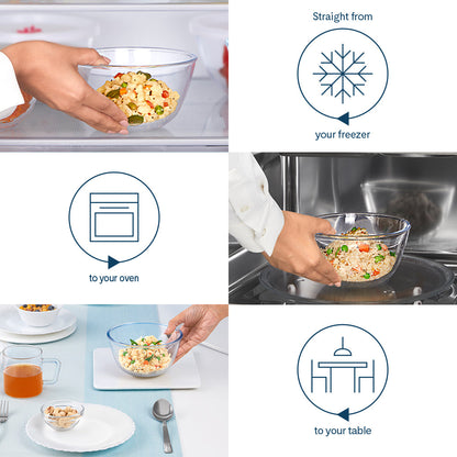 Larah Everyday Glass Bowls, 750ml