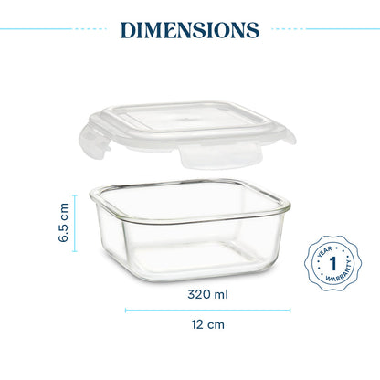 Larah Glass Klip n Store, Square Container