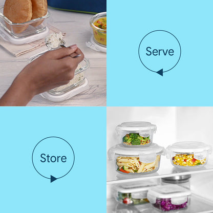 Larah Glass Klip n Store, Round Container