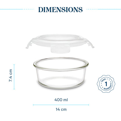 Larah Glass Klip n Store, Round Container