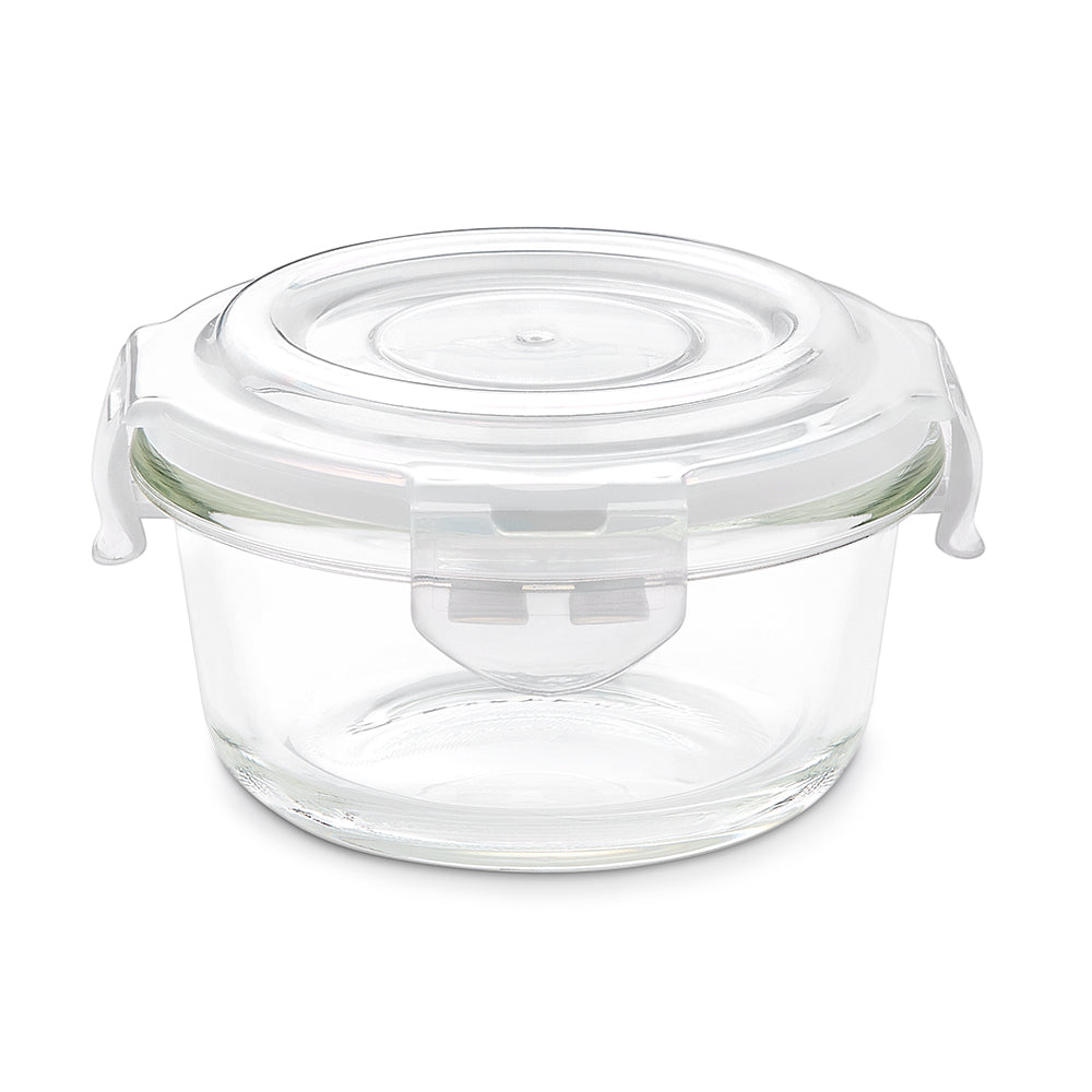 Larah Everyday Klip n Store Round Glass Containers, 240ml