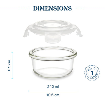 Larah Glass Klip n Store, Round Container