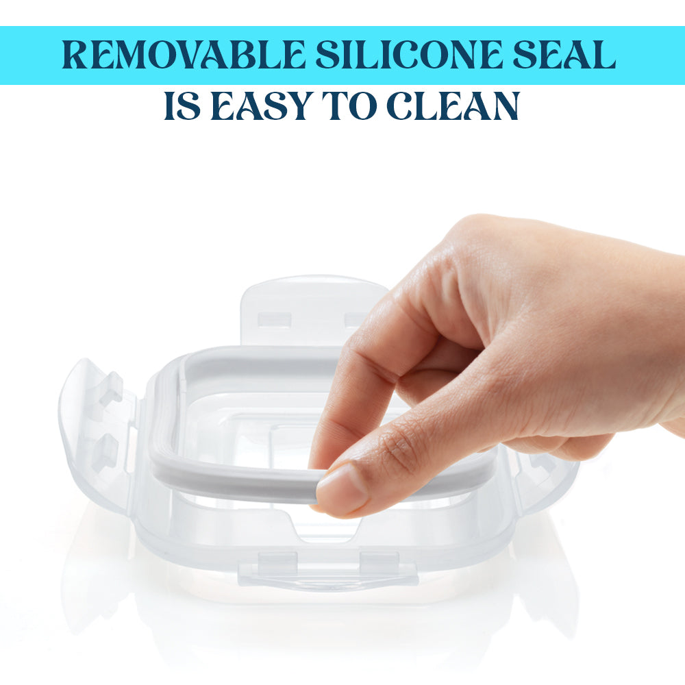 Larah Everyday Klip n Store Square Glass Container, 800ml