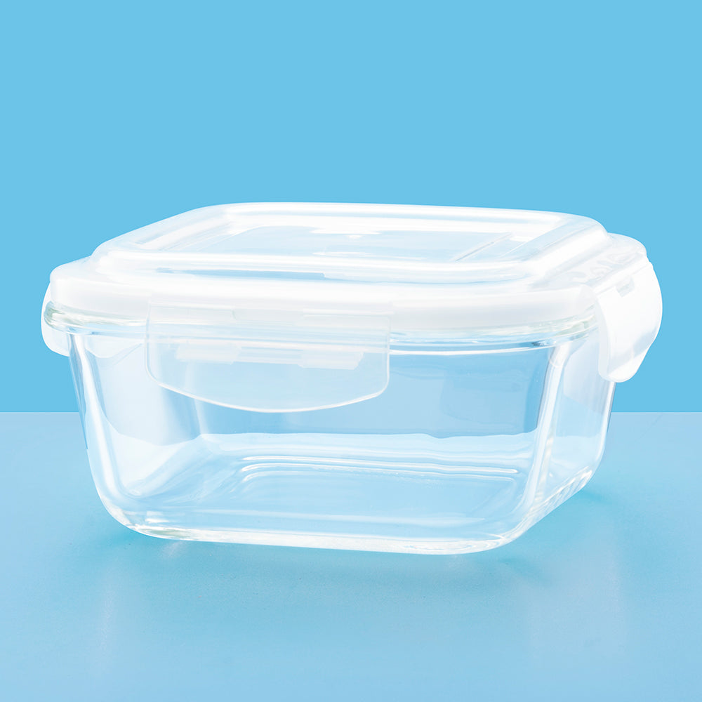 Larah Everyday Klip n Store Square Glass Container, 800ml