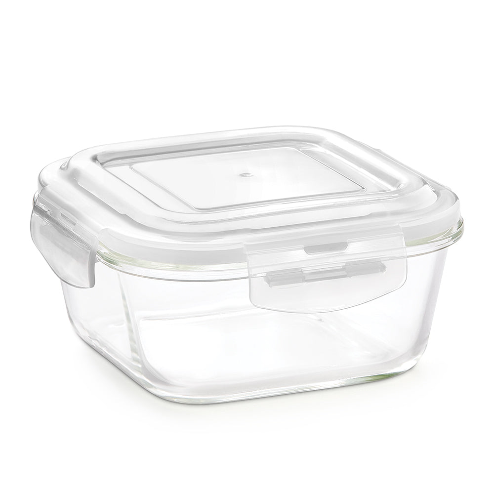 Larah Everyday Klip n Store Square Glass Container, 800ml