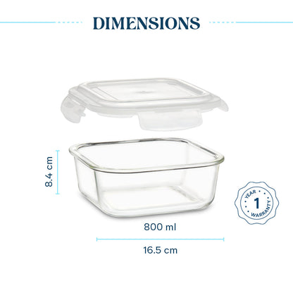 Larah Glass Klip n Store, Square Container