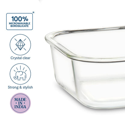 Larah Glass Klip n Store, Square Container