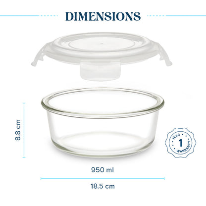 Larah Glass Klip n Store, Round Container