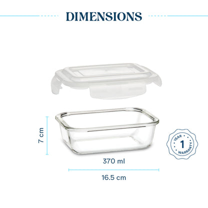 Larah Glass Klip n Store, Rectangular Container