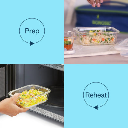 Larah Glass Klip n Store, Rectangular Container