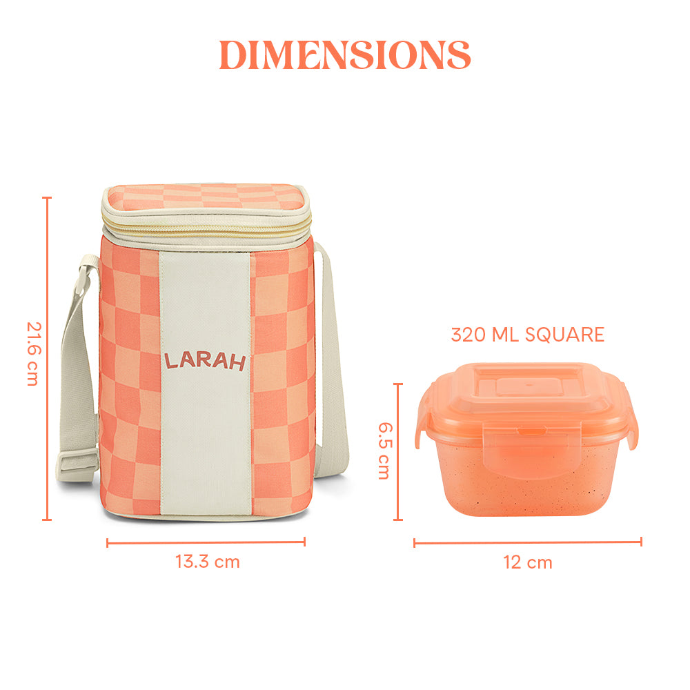 Larah Colormate Square  Lunch Box, Pink