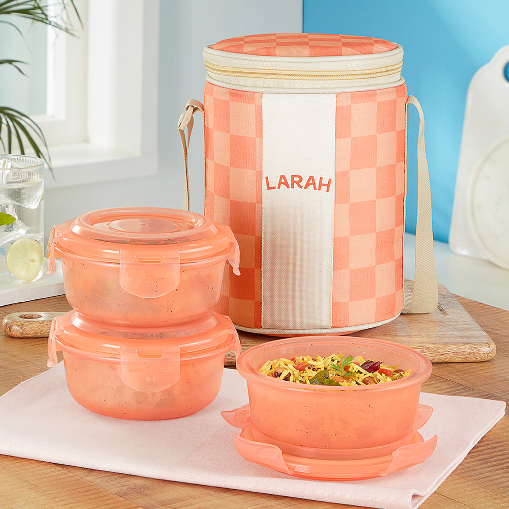 Larah Colormate Round Lunch Box, Pink