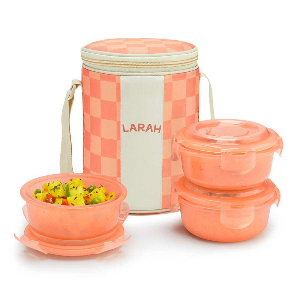 Larah Colormate Round Lunch Box, Pink