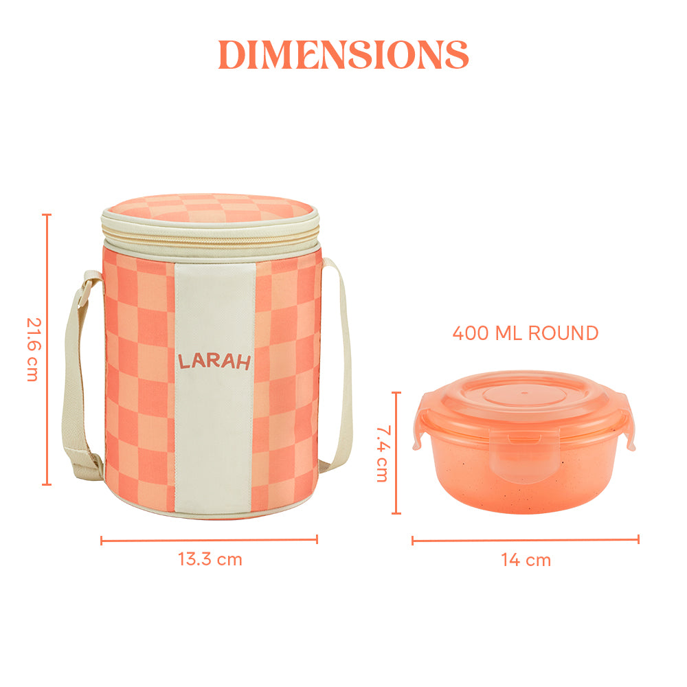 Larah Colormate Round Lunch Box, Pink