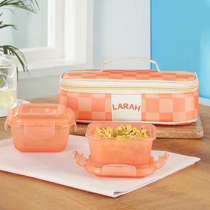 Larah Colormate Square  Lunch Box, Pink