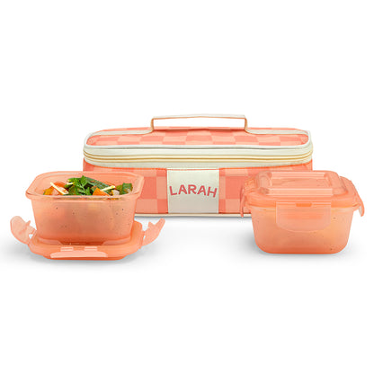 Larah Colormate Square  Lunch Box, Pink