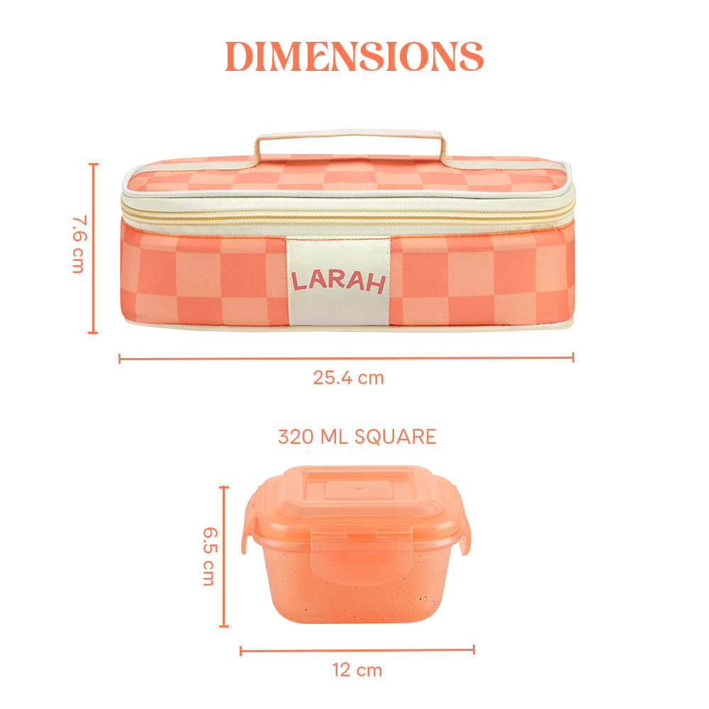 Larah Colormate Square  Lunch Box, Pink