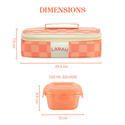 Larah Colormate Square  Lunch Box, Pink