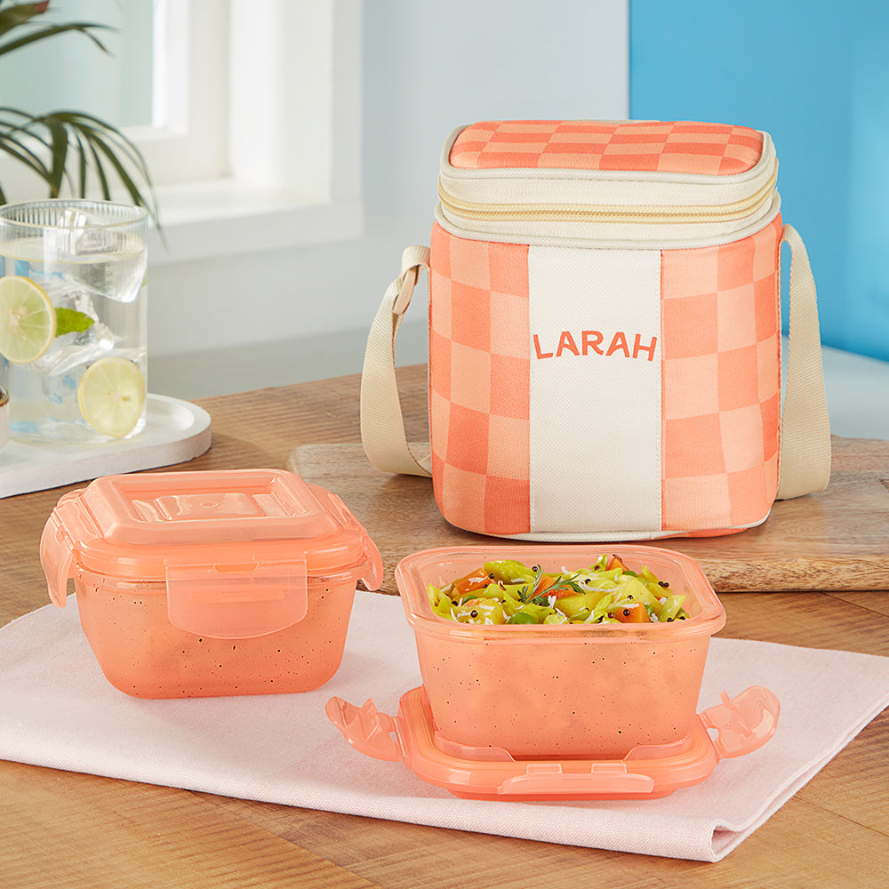 Larah Colormate Square Lunch Box, Pink