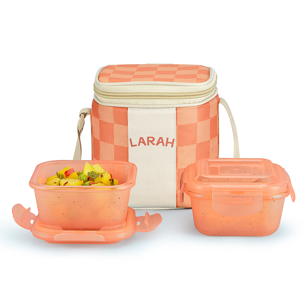 Larah Colormate Square Lunch Box, Pink