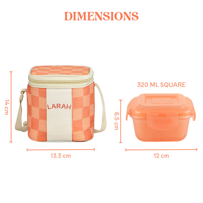 Larah Colormate Square Lunch Box, Pink
