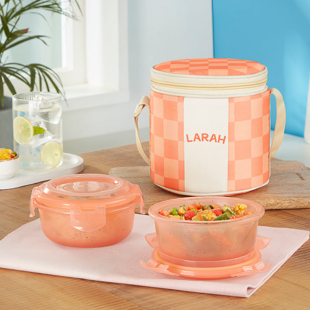 Larah Colormate Round Lunch Box, Pink