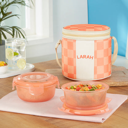 Larah Colormate Round Lunch Box, Pink