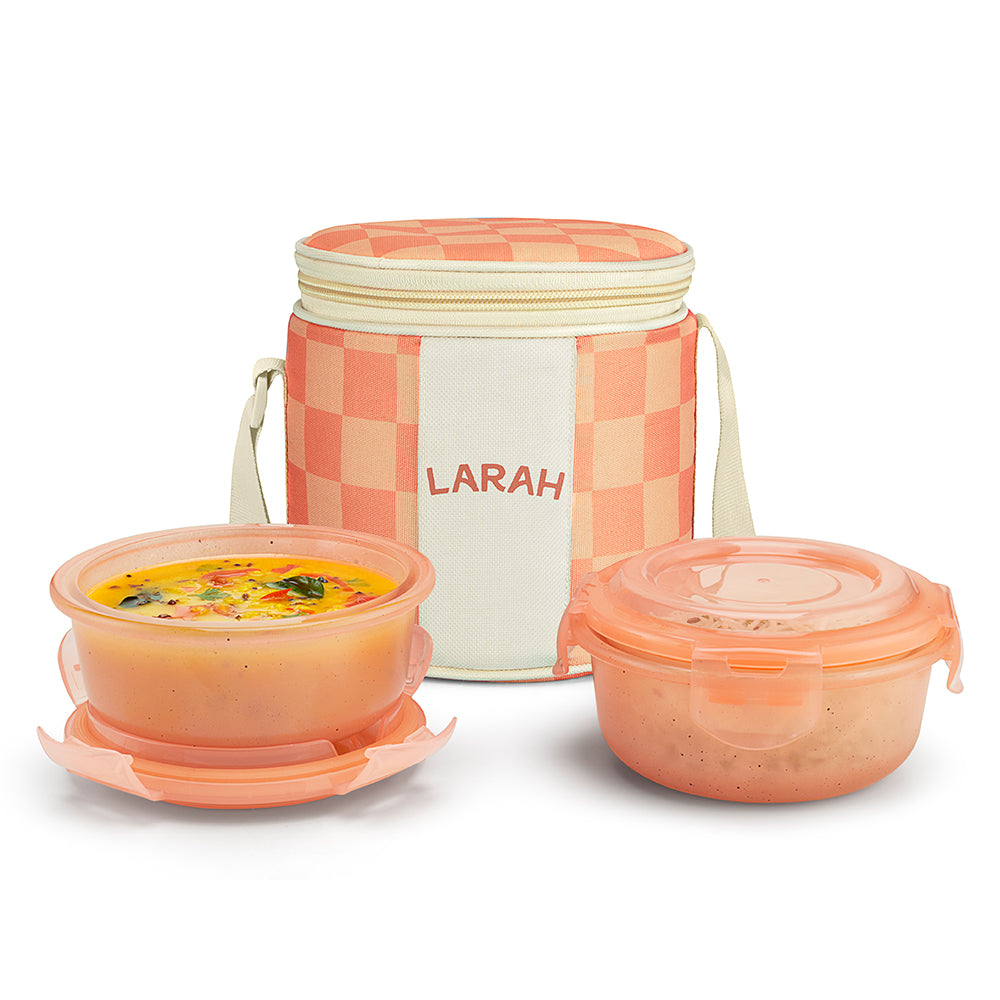 Larah Colormate Round Lunch Box, Pink